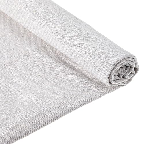 Tela de Lino Tela de Bordado Grande Tela de Algodón para Punto de Cruz Tela de Muselina Sin Blanquear Tela de Bordado para Coser Lino Manualidades de Bricolaje (160 × 50 cm)