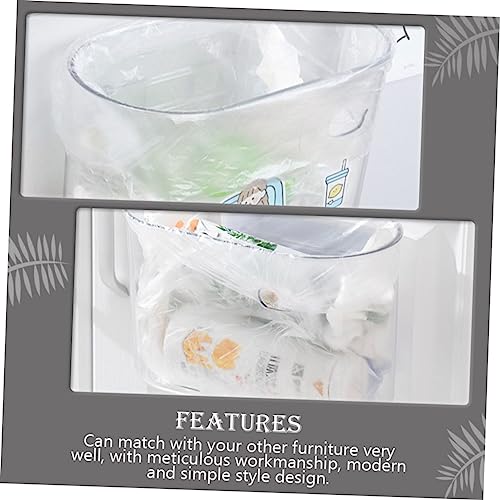 Caneca de basura rectangular transparente para colgar en pared miniatura 7