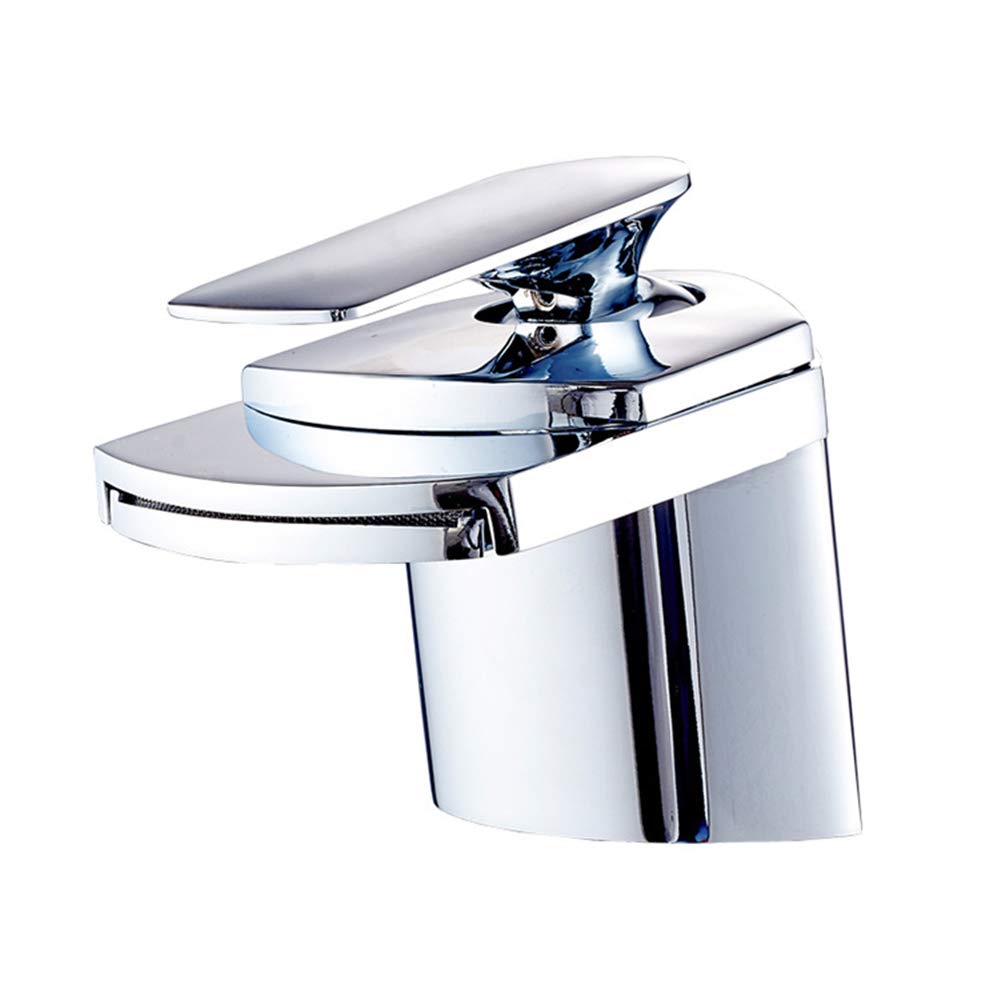 Hde Chrome Bathroom Basin Mixer Tap Waterfall Sink Faucet Single Lever Brass Taps,