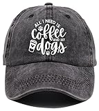 All I Need is Coffee and My Dogs Hat, Dog Dad & Mom Baseball Cap, Coffee Life Adjustable Denim