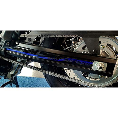 Protection 3D Résine V-Strom 650 XT ABS Autocollant Bras Oscillant Finition Bleu Métallisée