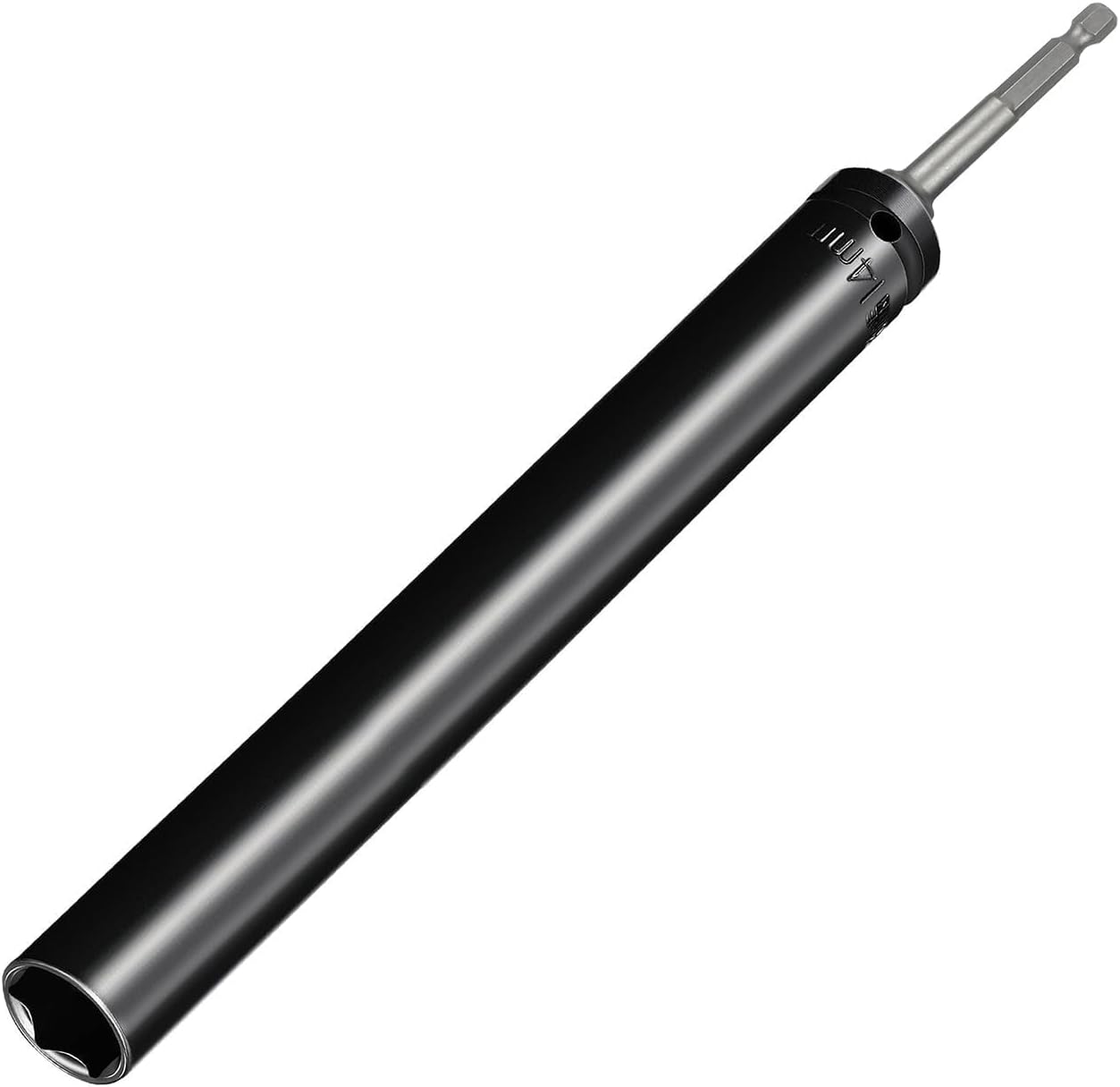 9/16" Impact Power Nut Driver Set - Long Reach Hex Nut Runner with 1/4" Hex Shank, for Efficient Construction Work, 9/16" Deep Socket