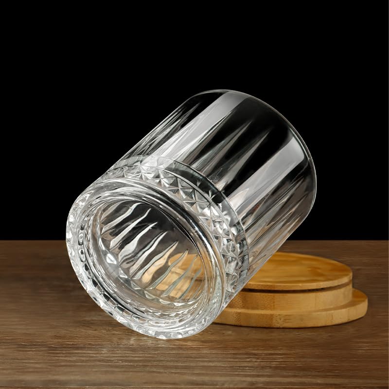Set de 6 vasos de vidrio rayado 7.4 onzas miniatura 3