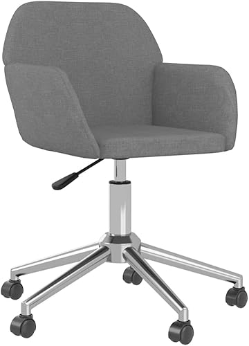Miniatura 3 de Sillas de comedor giratorias, 2 sillones tapizados modernos de tela gris claro para cocina, comedor, rotación flexible de 360 grados