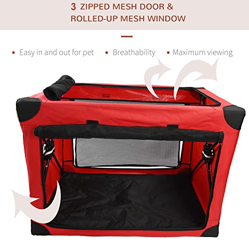 Usego Collapsible Dog Crate Soft-Sided Fabric Portable Folding Dog Crate With Mesh Mat Strong Steel Frame Washable Fabric Indoor Outdoor Training & Travel Purposes For Small/Medium/Large Dog Cats #TOP4