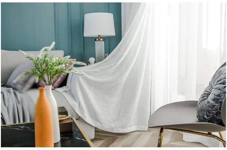 Light Transmission Curtain Polyester Gauze Curtains Panels for Balcony Living Room Bay Window-400X270CMx1-white (Coffee Color 350X270CMx1)