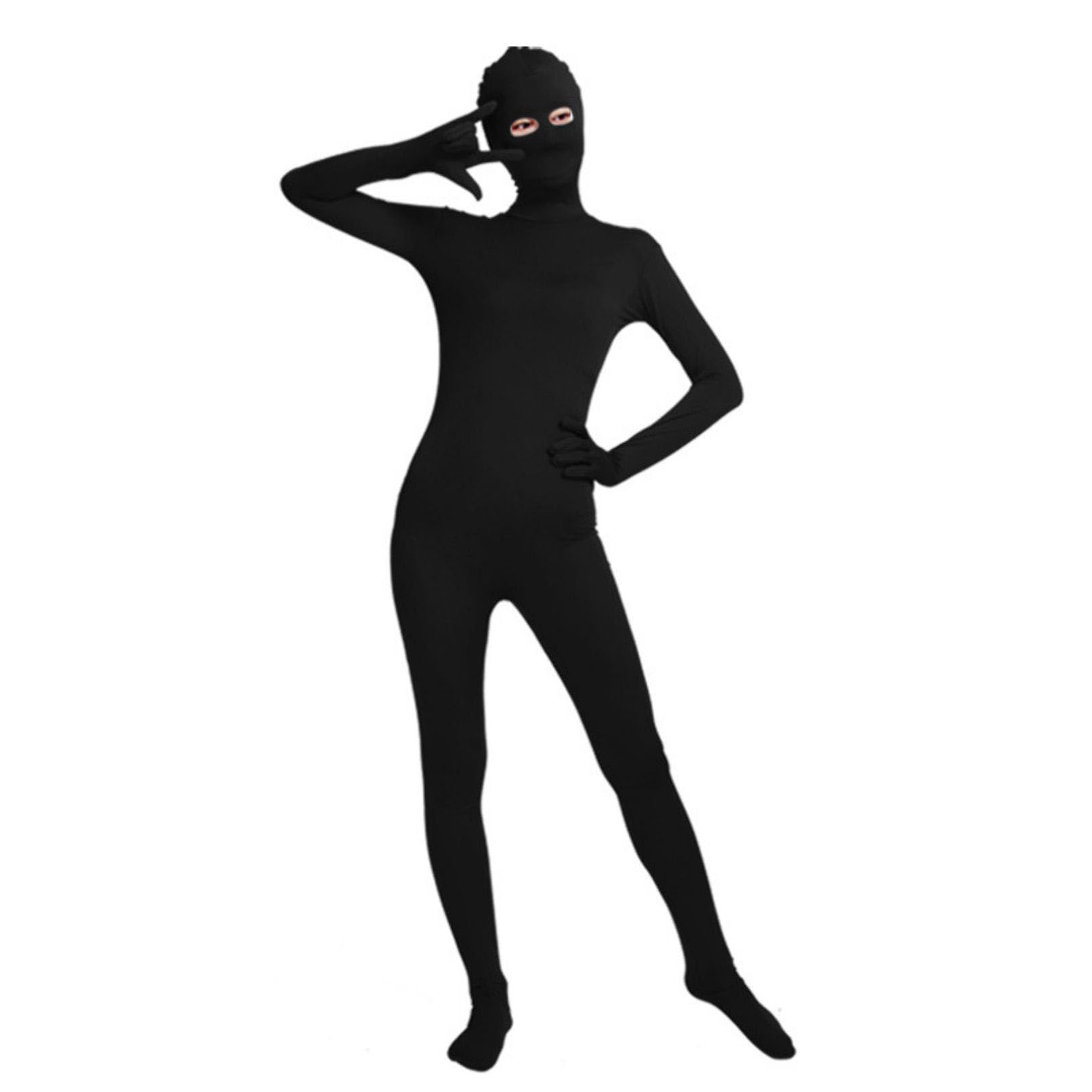 Zentai-Einteiler mit offenen Augen, langärmelig, Reißverschluss, Einteiler, Tanzkleidung für Yoga, Clubwear