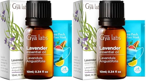 Image of Gya Labs Lavender Essential Oil for Aromatherapy - 0.34 Fl Oz - Premium Grade Essential Oils for Diffuser, Aromatherapy, Hair Care, Skin Care, Body, Massage & DIY Candle Making Scents (Pack of 2)