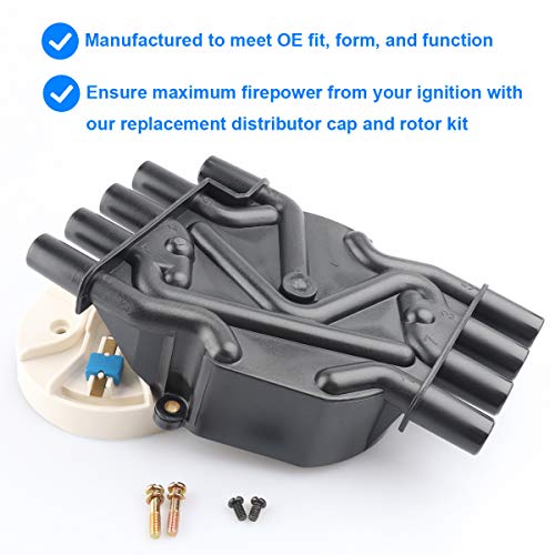 Ignition Distributor Cap and Rotor Kit, Replace D329A 10452459 Compatible with Chevy GMC 5.0 5.7 Vortec 305 350 454-1996-1999 C1500 K1500 Suburban C2500 K2500 Suburban, 1996-2000 Tahoe Yukon, More - Thumbnail 4