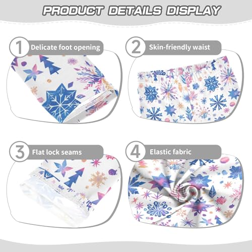 KLL Christmas with Snowflakes Toddler Girls Athletic Leggings Stretchy High Waisted Activewear Exercise3