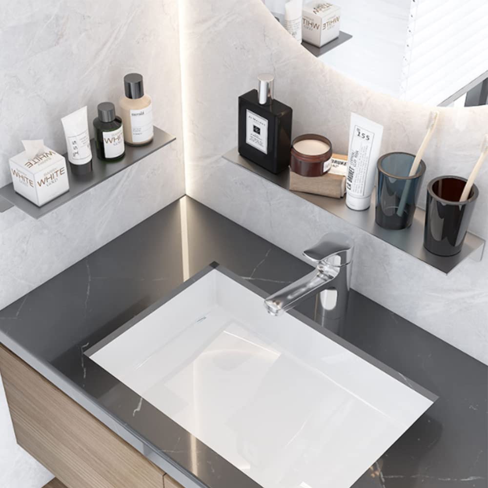 Mensola Doccia Autoadesiva In Alluminio 40cm Nera - Senza Foratura, Resistente All'acqua E Alla Ruggine - Foto 7