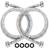 4FT Stainless Steel Washer Hoses Burst Proof 2 Pack - Hot and Cold Water Supply Hoses Fit for ALL Washing Machine by Cenipar