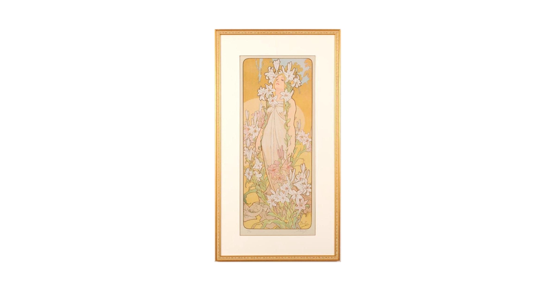 Amazon.co.jp: アルフォンス・ミュシャ 花・百合 インテリア