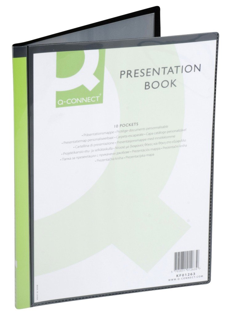 Q-Connect Black 10 Pocket Presentation Book (Pack of 1) - KF01263