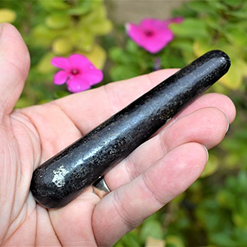 Charged 4" Starburst Flash Nuummite Crystal Massage Wand Healing Energy - Sorcerer's/Magician's Crystal - Strong Elemental Magic - Reiki By Zenergy Gems #TOP2