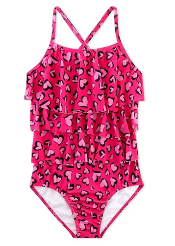 Image of Girls One Piece Swimsuits Cute Ruffles Swimming Bathing Suit with Adjustable Straps Beach Pool Kids Swimwear 3T-12