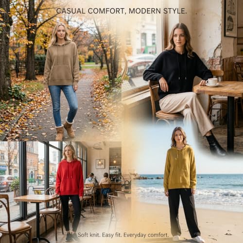 Ladies Christmas Jumpers,Hoodies For Women Uk Ladies Jumpers Womens Hooded Sweatshirt With Pocket Casual Loose Long Sleeve Pullover Tops Autumn Sweaters Cozy Cardigans Fashion Clothing Trendy Outfits — photo 5