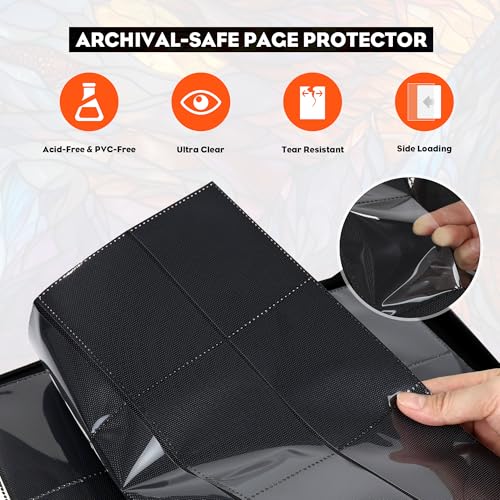 Image of Katomula 360 Pockets Card Binder, MTG Card Binder, Double Sided Card Collection Album Folder with 20 Pages, Side-Loading Card Holder for MTG, TCG, Trading Card, Sports Cards-Mountain