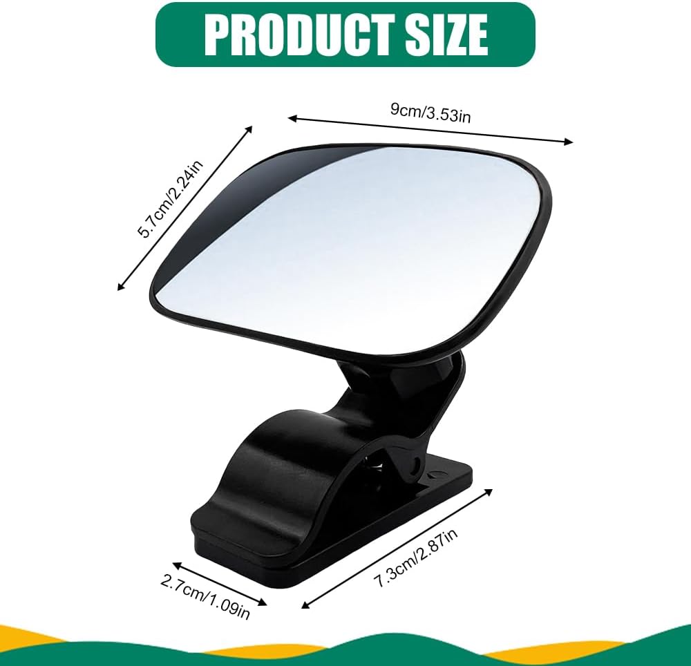 Baby Car Mirror, Car Seat Mirrors, Wide Angle Convex Clip-on Mirrors, Universal Auto Interior Accessories Children Backseat Adjustable Rearview Mirror for Viewing Rear Passengers (1PCS)