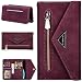 Produktbild CTIUYA Hülle für Samsung Galaxy A5 2017 / A520, Brieftasche Handyhülle Leder Wallet Case Tasche Geldbörse Cover Klapphülle mit Kartenfach Handschlaufe Handytasche für Galaxy A5 2017 / A520,Weinrot