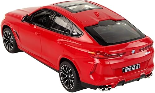 Miniatura 3 de 100 CLASSIC Coche de control remoto, auto de juguete de carreras a control remoto a escala 124, compatible con BMW X6 modelo vehículo para niños y