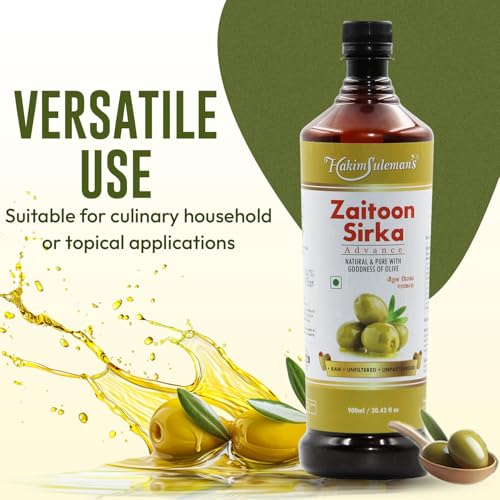 Image of Hakim Suleman's Zaitoon Sirka Advance | Olive Vinegar Raw Unfiltered Unpasteurised | Natural & Pure with Goodness of Olive | 900 ml