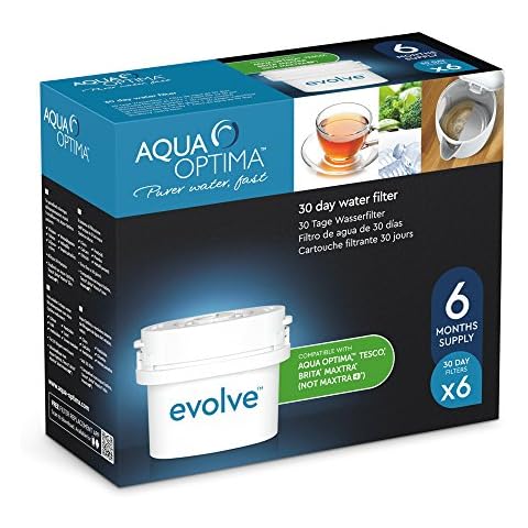 Aqua Optima Evolve 6 month pack, 6 x 30 day water filters - Fit BRITA* Maxtra* (not Maxtra+*) - EVS602 Cover