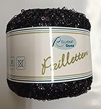 Pailletten Beilaufgarn Rellana Pailletten Beilaufgarn, 25 g, schwarz-silber (Col. 222)