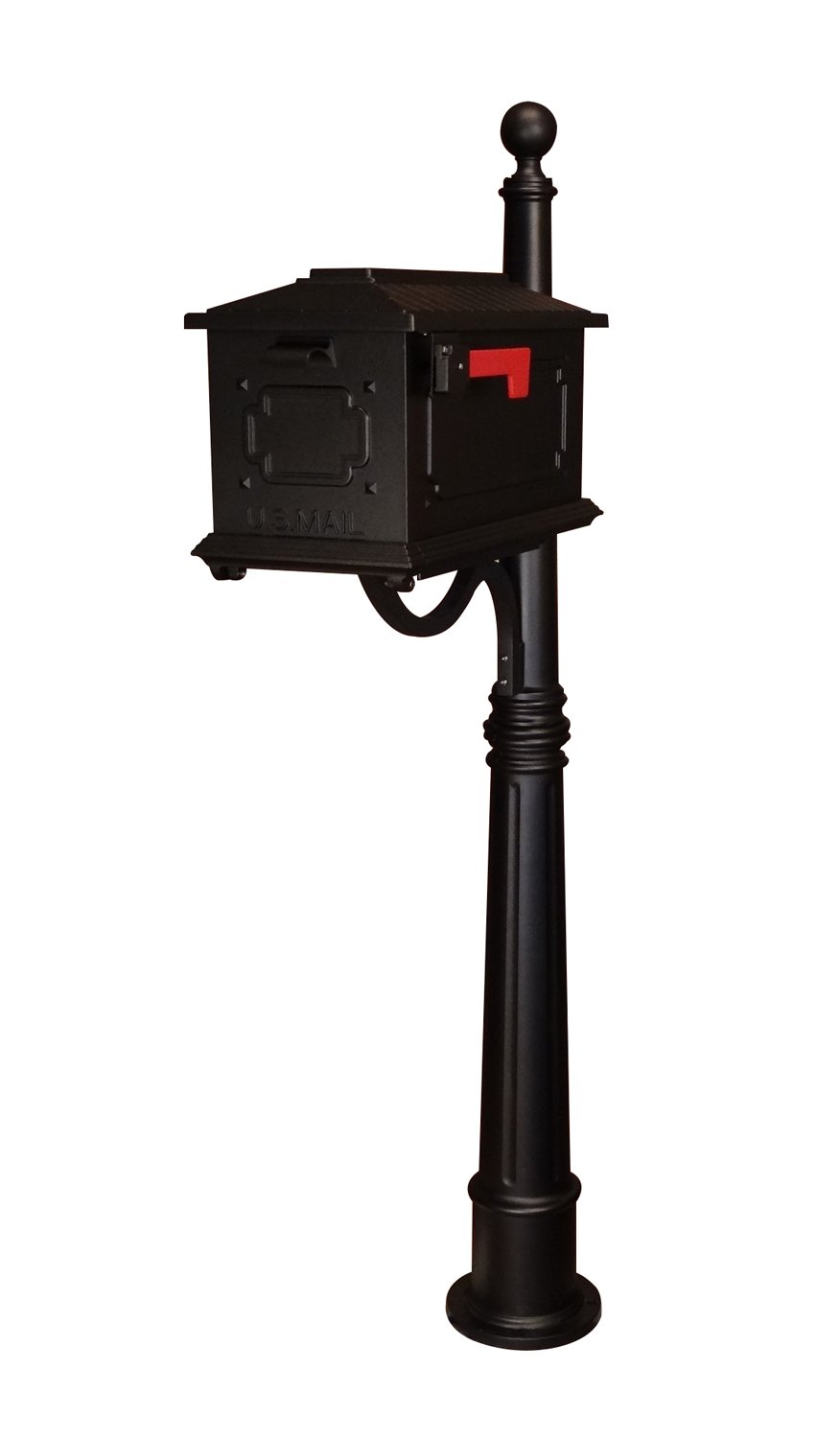 Special Lite Kingston Curbside Mailbox with Ashland Post - Black Mailbox with Aluminum Post - SCK-1017_SPK-600-BLK