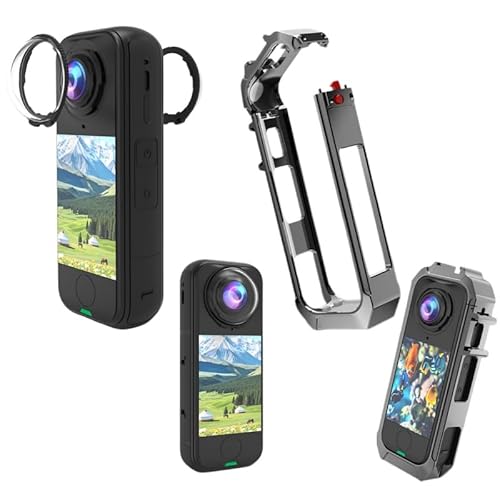�A�N�Z�T���[�L�b�g Insta360 X4 Air�Ή� ? ���^���P�[�W + 2X 10H�K���X�����Y�A���C�N�C�b�N�����[�X�A�A�N�V�����J�����p���S�ی�