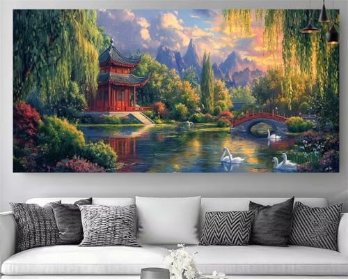 Peinture Diamant 5D Cygne Grand Format pour Illuminer la Décoration de Votre Salon