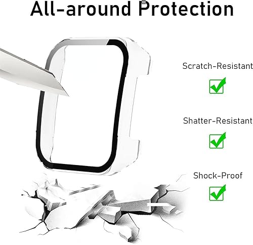 Miniatura 9 de Funda compatible con Amazfit Bip 5, Lamshaw Hard PC Case con protector de pantalla compatible con Amazfit Bip 5 Smart Watch (paquete de 2 unidades,