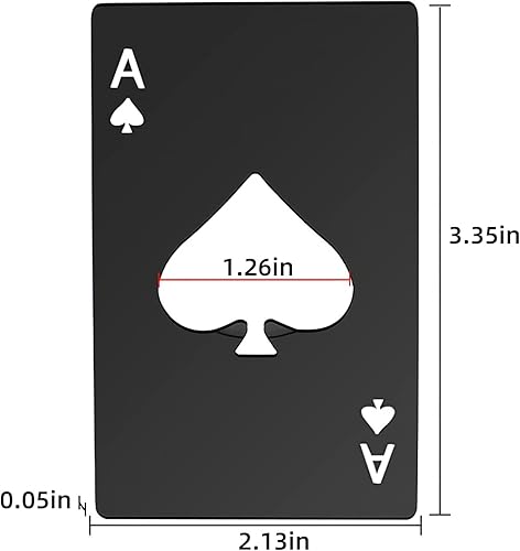 Miniatura 3 de Tarjeta de póquer plana de acero inoxidable, 2 unidades, abrebotellas de cerveza, tamaño portátil de la tarjeta de crédito, abrelatas para bar de