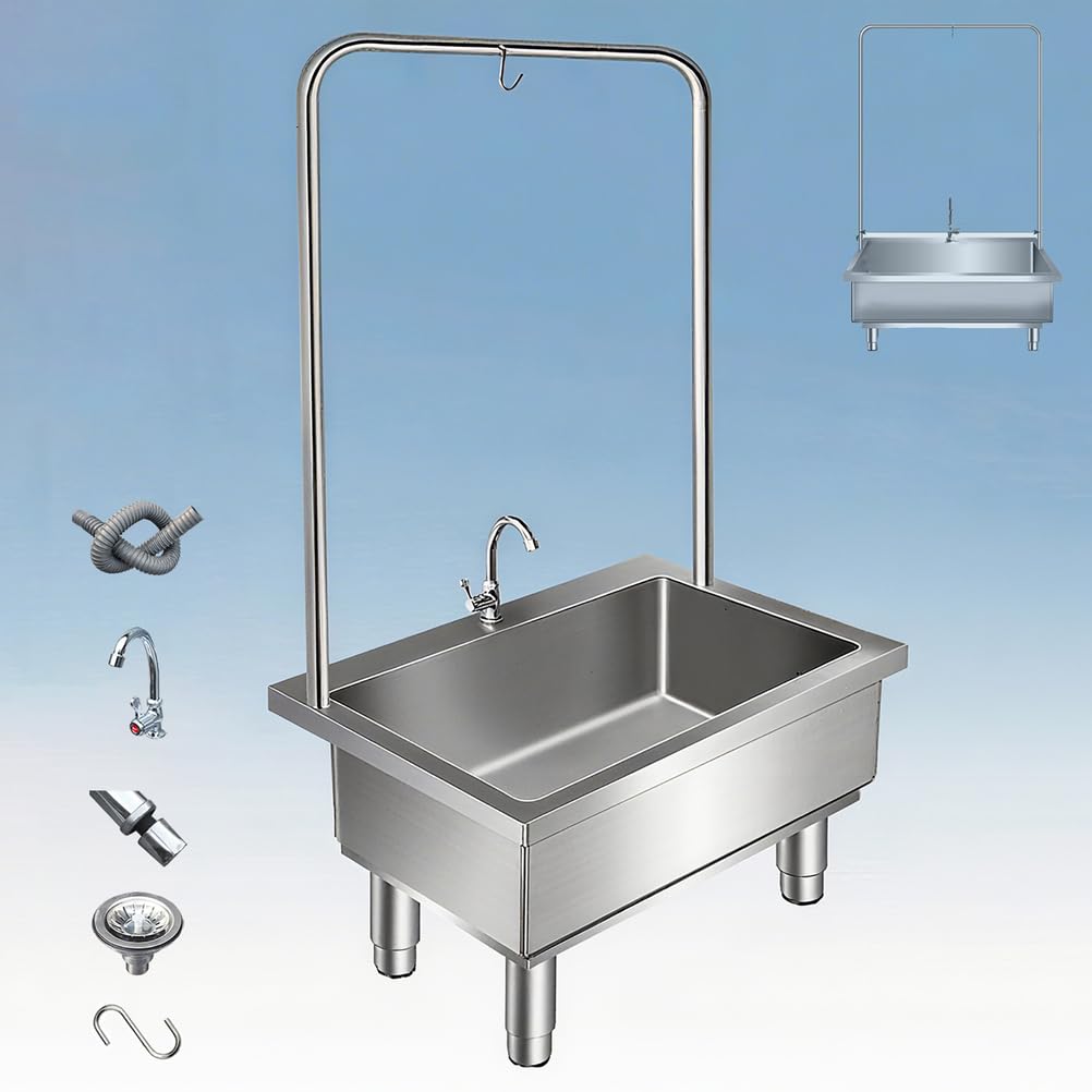 Évier de balai inox 304 pour ranger vos serpillères et vider vos seaux