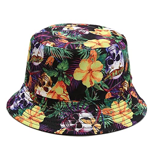 Image of Quanhaigou Bucket Hat for Men Women,Packable Reversible Printed Sun Hats,Fisherman Outdoor Summer Travel Hiking Beach Caps