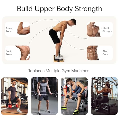 Image of StrongTek Resistance Band Training Platform, Heavy-Duty Bamboo /Wood Board for Safe & Stable Resistance Workouts, Non-Slip, 1000 lbs Capacity for Arms, Shoulders, Core, Back & Legs