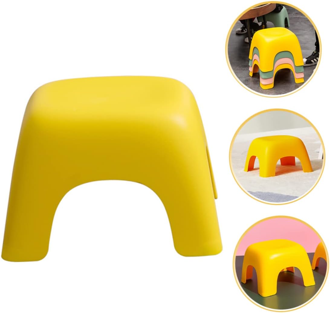 Luxshiny Small Non Skid Stool Thickened Stackable Footrest for Bathroom Bedroom Living Room Lightweight Portable Plastic Step Stool for Slip Surface and Bearing Design