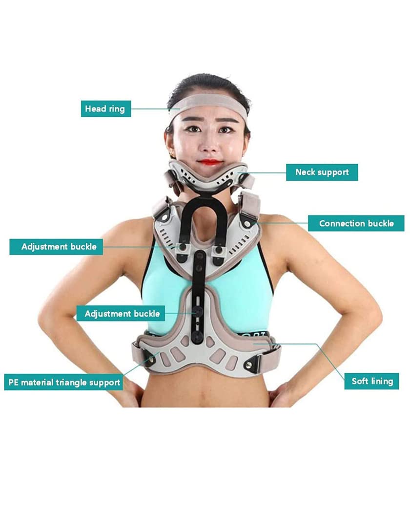 Ortesis torácica ajustable para cabeza y cuello, soporte de fijación torácica Cervical, férula de rehabilitación Cervical, soporte Lumbar en U, soporte para cuello