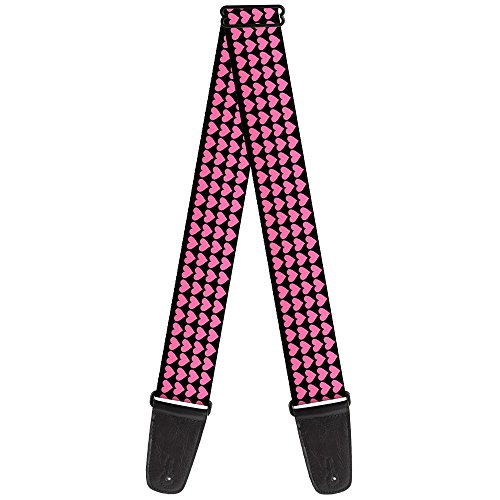 Guitar Strap - Mini Hearts Black/Pink