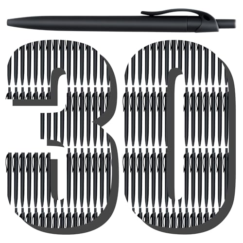 Aozora Pens Bulk 30 Pack Black Click Pens No Bleed Wholesale Retractable Ballpoint Pens Medium Point,Smooth Ink Pens for Journaling School Office Supplies 1.0MM Black Ink