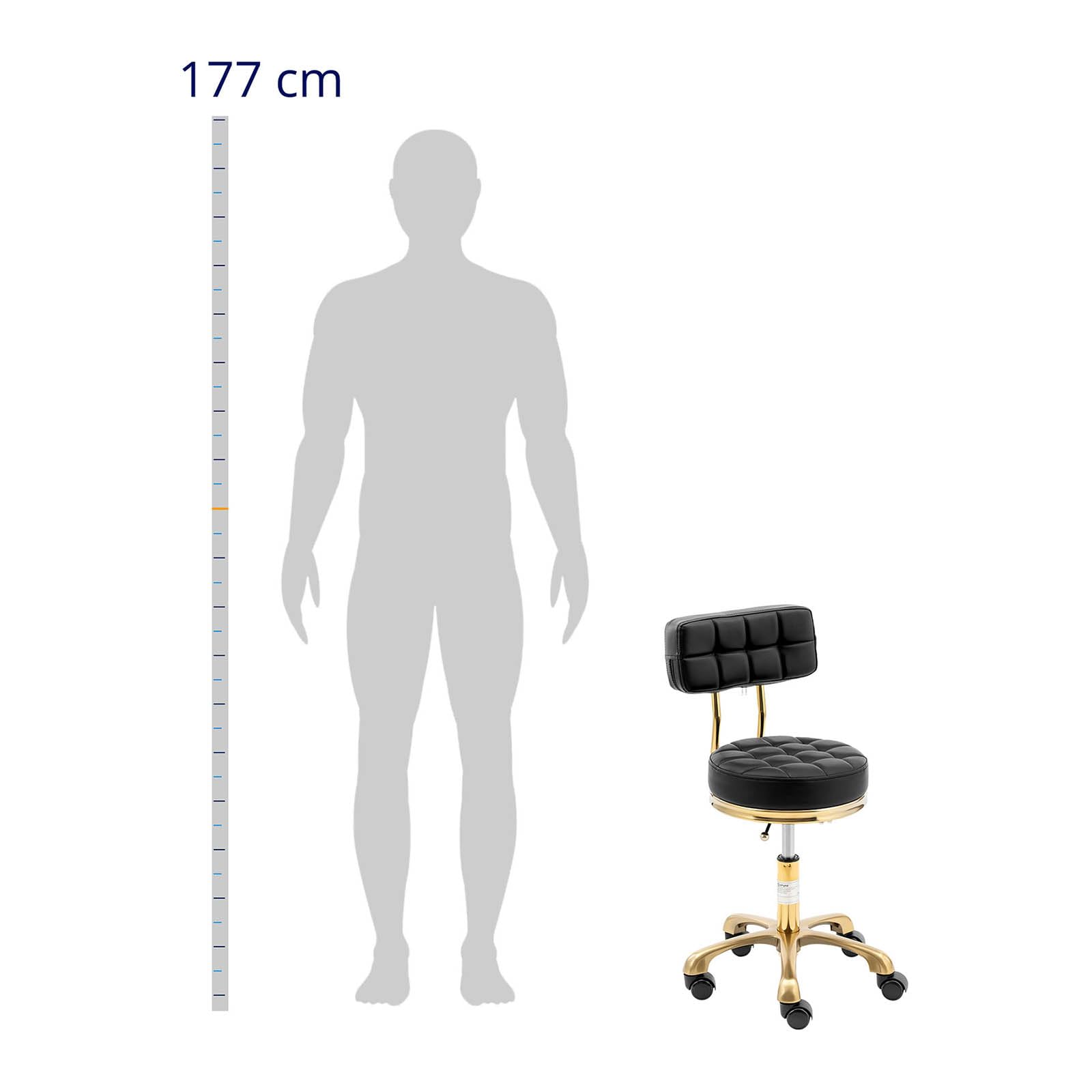 Physa Physa Gela - Taburete con Ruedas (150 kg, Altura Regulable, 47-61 cm), Color Negro