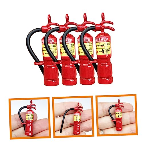 Abaodam 4 Pcs mini extintor adornos de paisagem em miniatura extintor de incêndio para casa brinqued