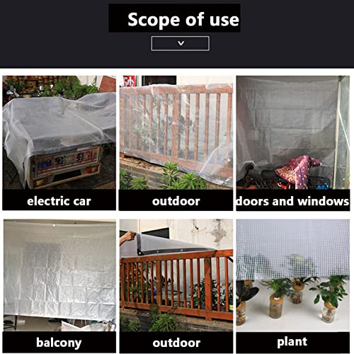 Bâche imperméable anti-pluie transparente bâche 4x7m œillets pour extérieur - 8