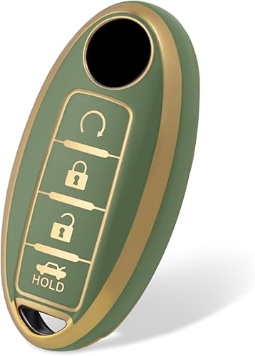 Miniatura 18 de Funda para llave de TPU suave con patrón dorado, protección de 360 grados, compatible con Nissan Altima Coupe Armada GTR Maxima Murano Cross