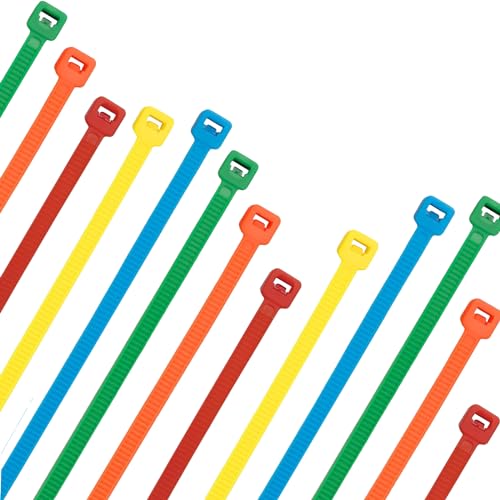 CANAANIN 6 Inch Coloured Cable Ties 3x150mm 200Pack Heavy Duty Colorful Zip Ties Multi-Purpose Self-Locking Nylon
