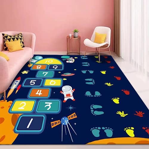 ShMizz Hüpfspiel Teppich Kinderzimmer MäDchen Jungen,Spiel-Teppich Mit Hüpfkästchen,Hopscotch...