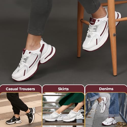 Image of YOHO Women's Chonks Sporty Comfortable Chunky Sneakers | Lightweight & Breathable | Everyday Shoes for Woman /Girls