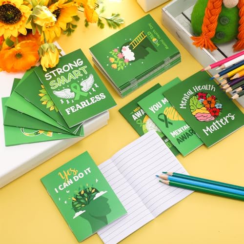 Mini blocs-notes santé mentale ruban vert : cadeau pédagogique enfants pour école - 5