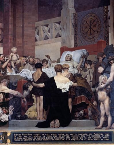 Toile la Mort de Sainte Geneviève affiche décorative pour grand mur salon