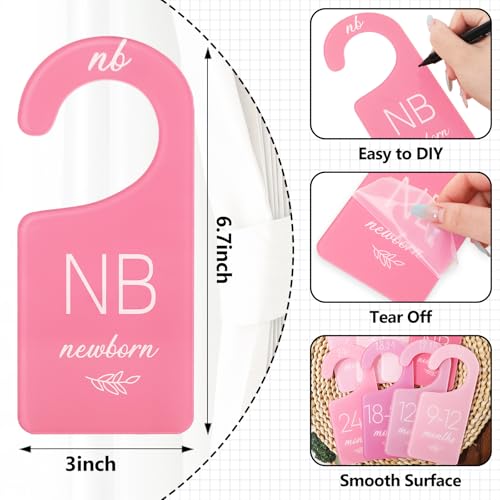Whaline Acrylic Baby Closet Dividers Pink Hanging Infant Clothes Hanger Separators Thicken Baby Wardrobe Organizers for Home Nursery Supplies, 6.7 x 3 Inch, 8Pcs - Image 3